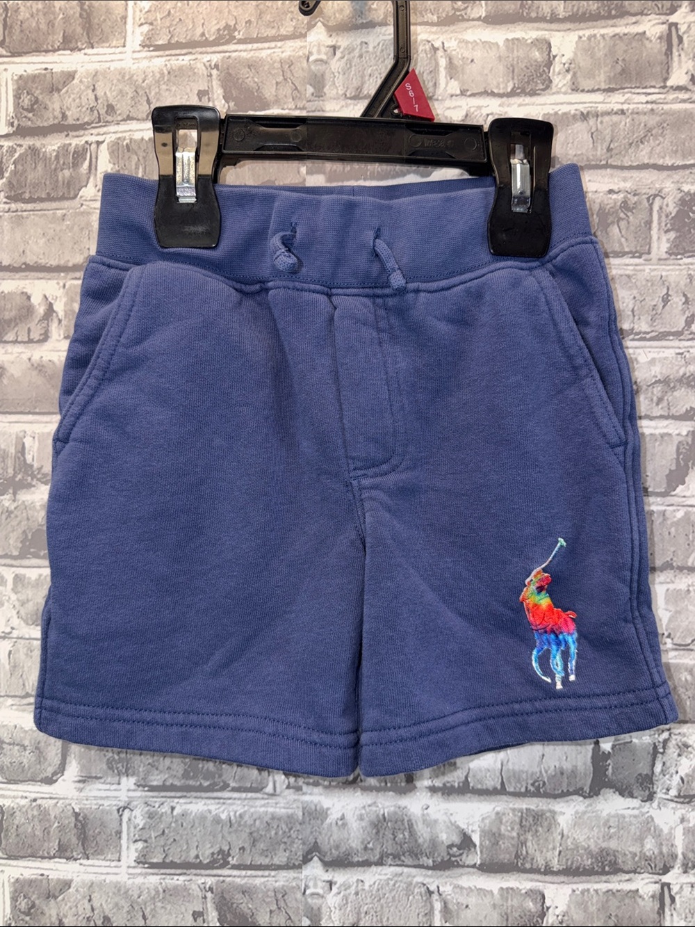 Polo by Ralph Lauren Navy Kids Sweat Shorts with Multicolor Polo Player